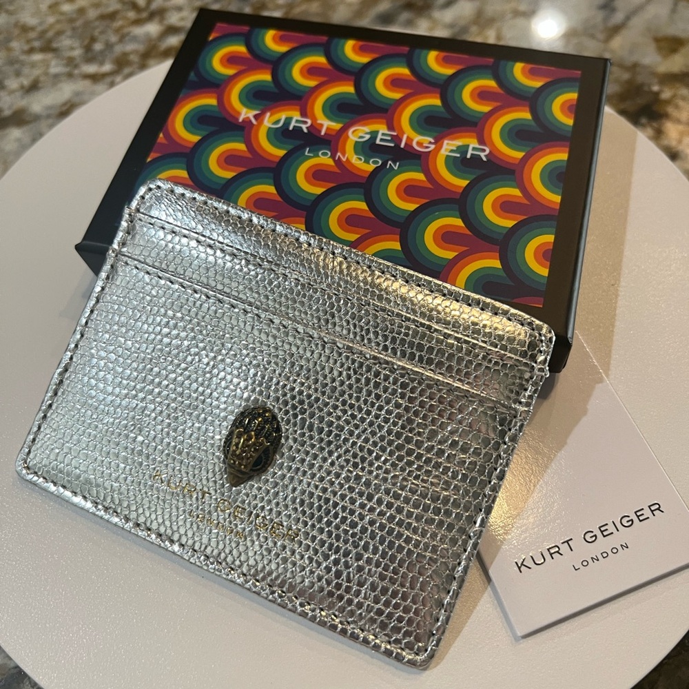Kurt Geiger Silver Lizard-Texture Cardholder NWT!!